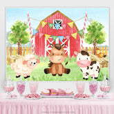 Rot Bauernhof Thema Mit Niedlich Safari Glücklich Geburtstag Hintergrund